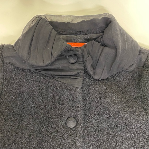 Alice + Olivia Asymmetrical Boucle Wool Silk Jacket Blazer Black Size Small - Picture 5 of 8